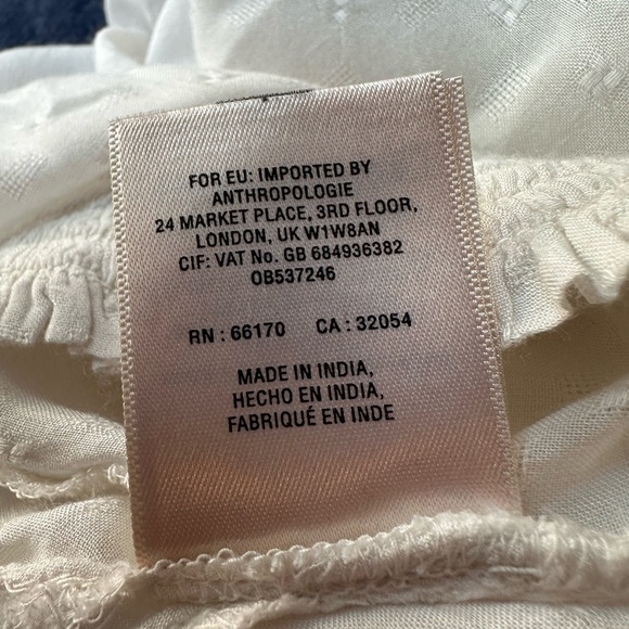 Feather Bone Anthropologie Boho Embroidered Beaded Long Sleeve Blouse Size Small - Picture 9 of 9